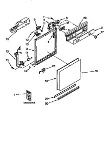 Frame And Console parts for Kenmore Dishwasher 665.1544593 (6651544593, 665 1544593) from AppliancePartsPros.com