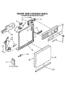 Frame And Console parts for Kenmore Dishwasher 665.1561590 (6651561590, 665 1561590) from AppliancePartsPros.com
