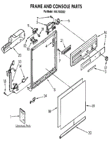 Frame And Console parts for Kenmore Dishwasher 665.1565592 (6651565592, 665 1565592) from AppliancePartsPros.com