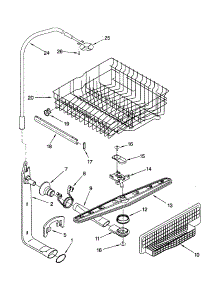 Upper Dishrack And Water Feed parts for Kenmore Dishwasher 665.15705891 (66515705891, 665 15705891) from AppliancePartsPros.com