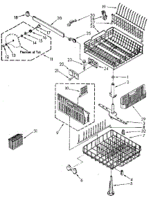 Dishrack parts for Kenmore Dishwasher 665.1570992 (6651570992, 665 1570992) from AppliancePartsPros.com