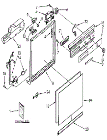 Frame And Console parts for Kenmore Dishwasher 665.1571590 (6651571590, 665 1571590) from AppliancePartsPros.com