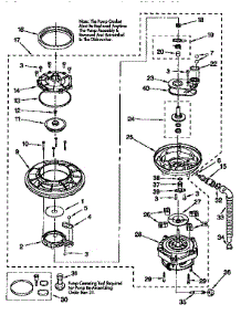 Pump And Motor parts for Kenmore Dishwasher 665.15725691 (66515725691, 665 15725691) from AppliancePartsPros.com