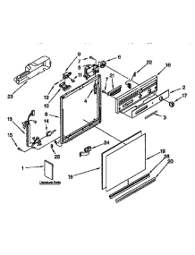 Frame And Console parts for Kenmore Dishwasher 665.1574990 (6651574990, 665 1574990) from AppliancePartsPros.com