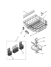 Lower Dishrack parts for Kenmore Dishwasher 665.15779990 (66515779990, 665 15779990) from AppliancePartsPros.com