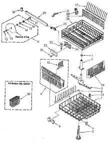 Dishrack parts for Kenmore Dishwasher 665.1580591 (6651580591, 665 1580591) from AppliancePartsPros.com