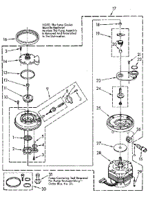 Pump And Motor parts for Kenmore Dishwasher 665.1581590 (6651581590, 665 1581590) from AppliancePartsPros.com