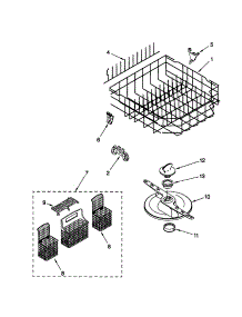 Lower Dishrack parts for Kenmore Dishwasher 665.15824000 (66515824000, 665 15824000) from AppliancePartsPros.com