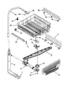 Upper Dishrack / Water Feed parts for Kenmore Dishwasher 665.15898792 (66515898792, 665 15898792) from AppliancePartsPros.com