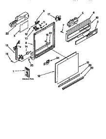 Frame And Console parts for Kenmore Dishwasher 665.15928690 (66515928690, 665 15928690) from AppliancePartsPros.com