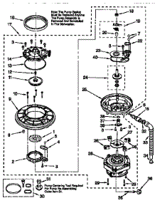 Pump And Motor parts for Kenmore Dishwasher 665.15951791 (66515951791, 665 15951791) from AppliancePartsPros.com
