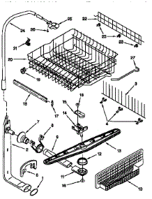 Upper Dishrack And Water Feed parts for Kenmore Dishwasher 665.15951791 (66515951791, 665 15951791) from AppliancePartsPros.com