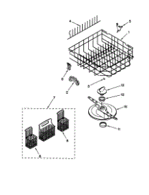 Lower Dishrack parts for Kenmore Dishwasher 665.15955792 (66515955792, 665 15955792) from AppliancePartsPros.com
