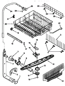 Upper Dishrack And Water Feed parts for Kenmore Dishwasher 665.15958791 (66515958791, 665 15958791) from AppliancePartsPros.com