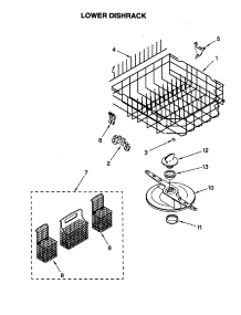 Lower Dishrack parts for Kenmore Dishwasher 665.15962992 (66515962992, 665 15962992) from AppliancePartsPros.com