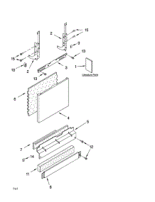 Door And Panel Parts parts for Kenmore Dishwasher 665.16033402 (66516033402, 665 16033402) from AppliancePartsPros.com