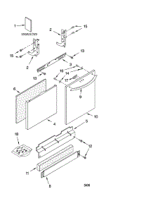 Door And Panel Parts parts for Kenmore Dishwasher 665.16292400 (66516292400, 665 16292400) from AppliancePartsPros.com