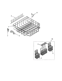 Lower Rack parts for Kenmore Dishwasher 665.16552200 (66516552200, 665 16552200) from AppliancePartsPros.com
