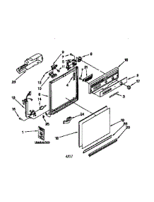 Frame And Console parts for Kenmore Dishwasher 665.16625692 (66516625692, 665 16625692) from AppliancePartsPros.com