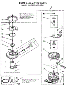 Pump And Motor parts for Kenmore Dishwasher 665.1663590 (6651663590, 665 1663590) from AppliancePartsPros.com
