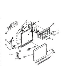 Frame And Console parts for Kenmore Dishwasher 665.1664992 (6651664992, 665 1664992) from AppliancePartsPros.com