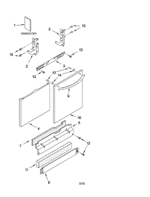 Door And Panel Parts parts for Kenmore Dishwasher 665.16692200 (66516692200, 665 16692200) from AppliancePartsPros.com