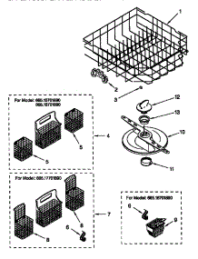 Lower Dishrack parts for Kenmore Dishwasher 665.16701890 (66516701890, 665 16701890) from AppliancePartsPros.com