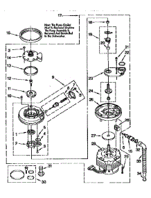 Pump And Motor parts for Kenmore Dishwasher 665.1677191 (6651677191, 665 1677191) from AppliancePartsPros.com