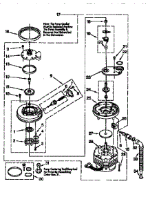 Pump And Motor parts for Kenmore Dishwasher 665.1677991 (6651677991, 665 1677991) from AppliancePartsPros.com