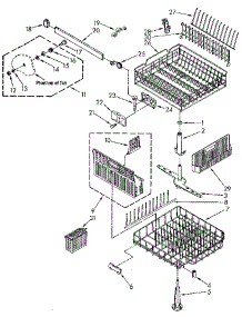 Dishrack parts for Kenmore Dishwasher 665.1678583 (6651678583, 665 1678583) from AppliancePartsPros.com