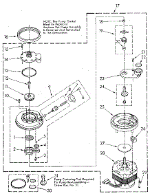 Pump And Motor parts for Kenmore Dishwasher 665.1687582 (6651687582, 665 1687582) from AppliancePartsPros.com