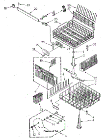 Dishrack parts for Kenmore Dishwasher 665.1688582 (6651688582, 665 1688582) from AppliancePartsPros.com