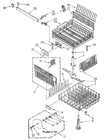 Dishrack parts for Kenmore Dishwasher 665.1688583 (6651688583, 665 1688583) from AppliancePartsPros.com