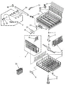 Dishrack parts for Kenmore Dishwasher 665.1688584 (6651688584, 665 1688584) from AppliancePartsPros.com