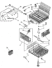 Dishrack parts for Kenmore Dishwasher 665.1690590 (6651690590, 665 1690590) from AppliancePartsPros.com