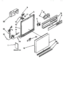 Frame And Console parts for Kenmore Dishwasher 665.1691593 (6651691593, 665 1691593) from AppliancePartsPros.com
