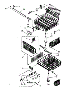 Dishrack parts for Kenmore Dishwasher 665.1696581 (6651696581, 665 1696581) from AppliancePartsPros.com