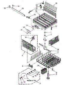 Dishrack parts for Kenmore Dishwasher 665.1698580 (6651698580, 665 1698580) from AppliancePartsPros.com