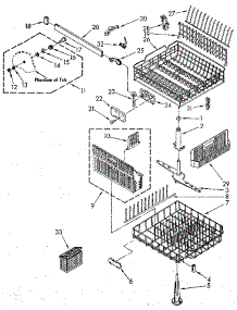 Dishrack parts for Kenmore Dishwasher 665.1698583 (6651698583, 665 1698583) from AppliancePartsPros.com
