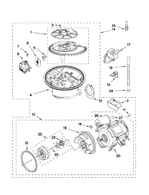 Pump And Motor Parts parts for Kenmore Dishwasher 665.17014402 (66517014402, 665 17014402) from AppliancePartsPros.com