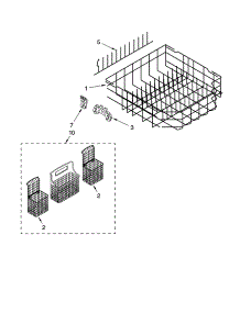 Lower Rack Parts, Optional Parts (Not Included) parts for Kenmore Dishwasher 665.17052401 (66517052401, 665 17052401) from AppliancePartsPros.com