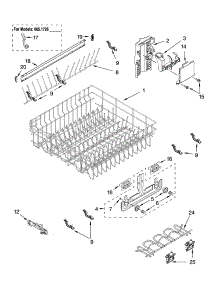 Upper Rack And Track Parts parts for Kenmore Dishwasher 665.17262402 (66517262402, 665 17262402) from AppliancePartsPros.com
