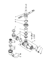 Pump And Sprayarm parts for Kenmore Dishwasher 665.1741590 (6651741590, 665 1741590) from AppliancePartsPros.com