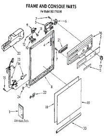 Frame And Console parts for Kenmore Dishwasher 665.1743590 (6651743590, 665 1743590) from AppliancePartsPros.com