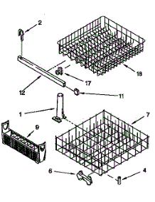 Dishrack Parts parts for Kenmore Dishwasher 665.1743591 (6651743591, 665 1743591) from AppliancePartsPros.com