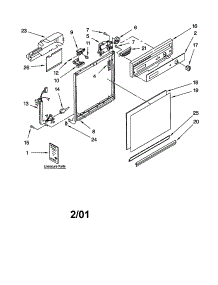 Frame And Console parts for Kenmore Dishwasher 665.17439000 (66517439000, 665 17439000) from AppliancePartsPros.com