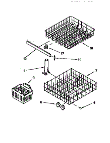 Dishrack parts for Kenmore Dishwasher 665.1744992 (6651744992, 665 1744992) from AppliancePartsPros.com