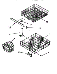 Dishrack parts for Kenmore Dishwasher 665.1744994 (6651744994, 665 1744994) from AppliancePartsPros.com