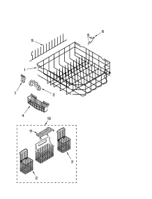 Lower Rack Parts parts for Kenmore Dishwasher 665.17474300 (66517474300, 665 17474300) from AppliancePartsPros.com