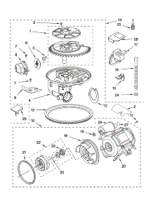 Pump And Motor Parts parts for Kenmore Dishwasher 665.17574202 (66517574202, 665 17574202) from AppliancePartsPros.com
